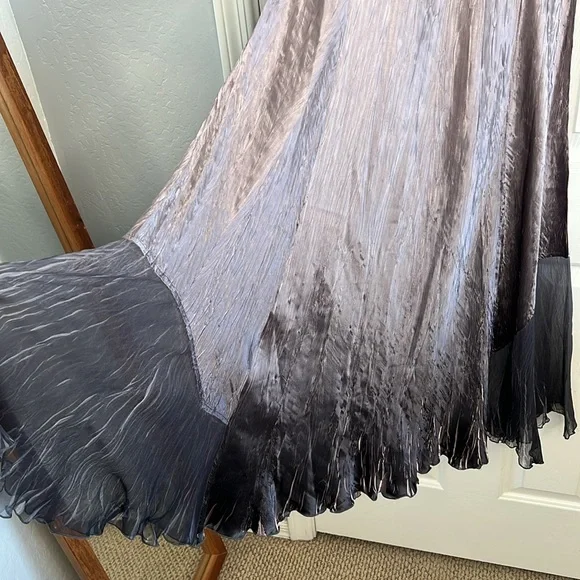 Komarov silky gauze ombre ankle length dress size XL - Picture 8 of 11